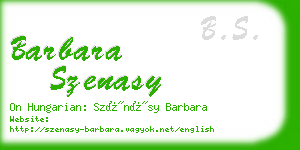 barbara szenasy business card